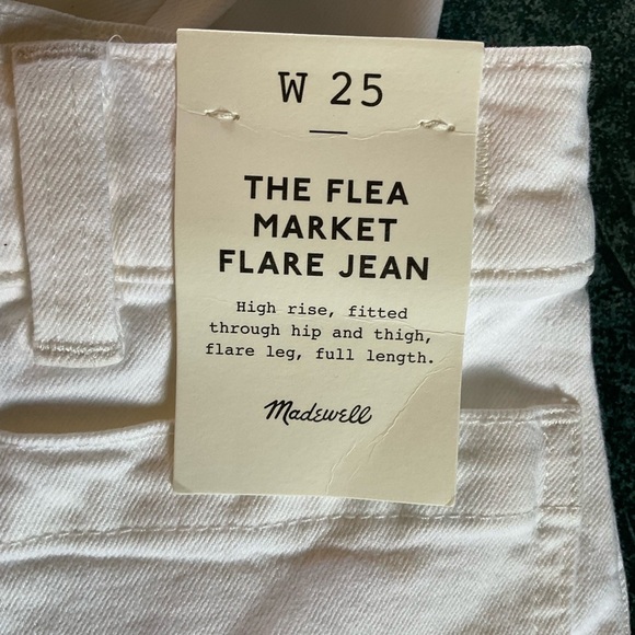 Madewell Flea Market Flare Jeans Pure White Mid Rise Size 25 NWT - Picture 12 of 13